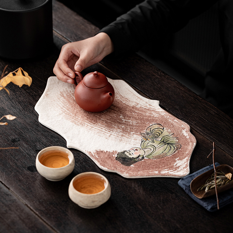 Table Runner - 손으로 그린 감색을 입힌 젠 스타일의