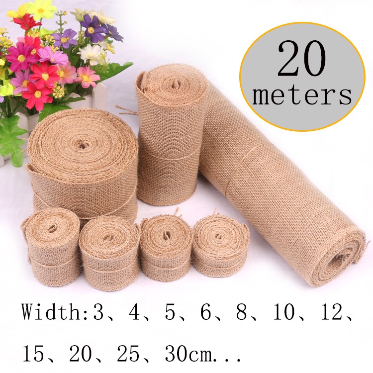 Table Runner - 5-30CM 천연 황마 리넨 원단 20M