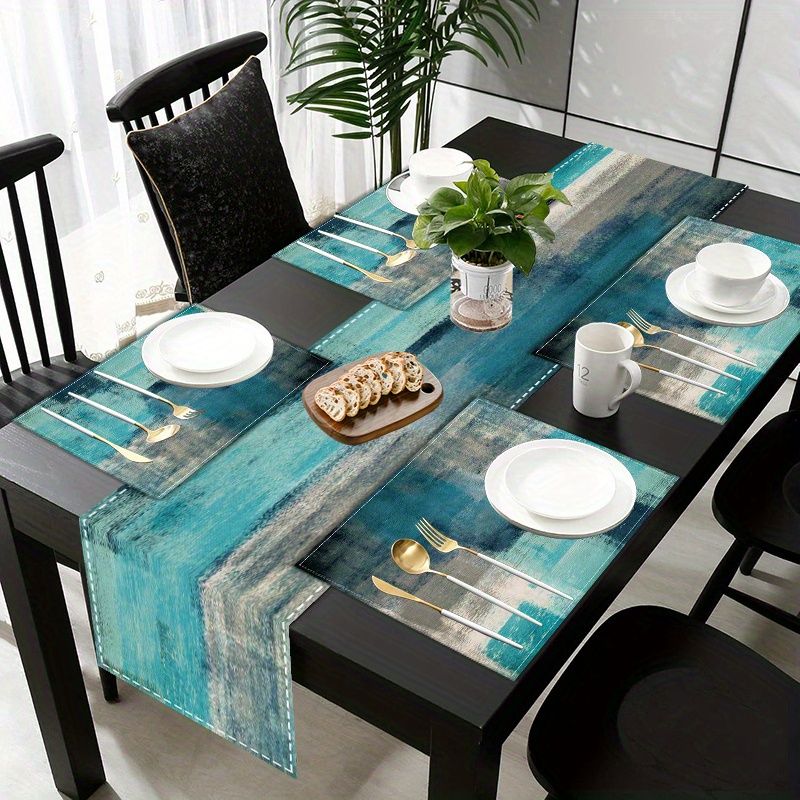 Table Runner - VIKAMA Morandi 추상 잉크 테이블 러너