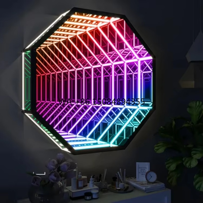 Decorative Mirror - 옥타곤 3D 인피니티 미러 라이트 터널