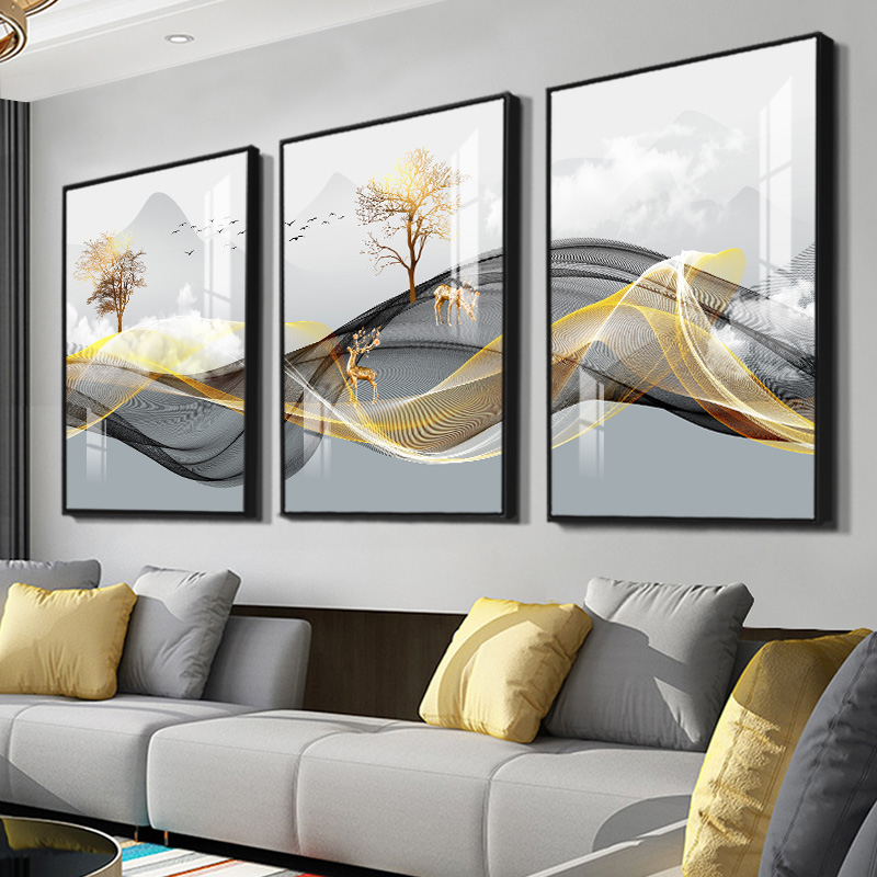 3개/세트 프레임리스 3개 북유럽 럭셔리 리본 추상 벽 - Interior Design Living Room 리뷰 및 가격