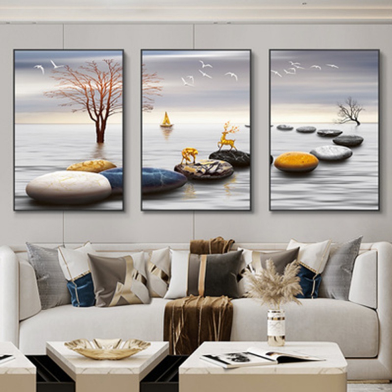 3개/세트 프레임리스 3개 북유럽 럭셔리 리본 추상 벽 - Interior Design Living Room 리뷰 및 가격