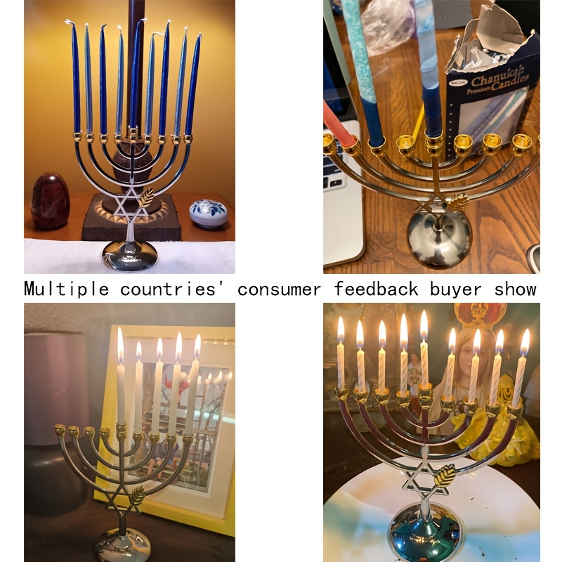 한우카 메노라 9개 가지 촛대, 다윗의 별 금속 촛대, - Candle Holder Decor 리뷰 및 가격