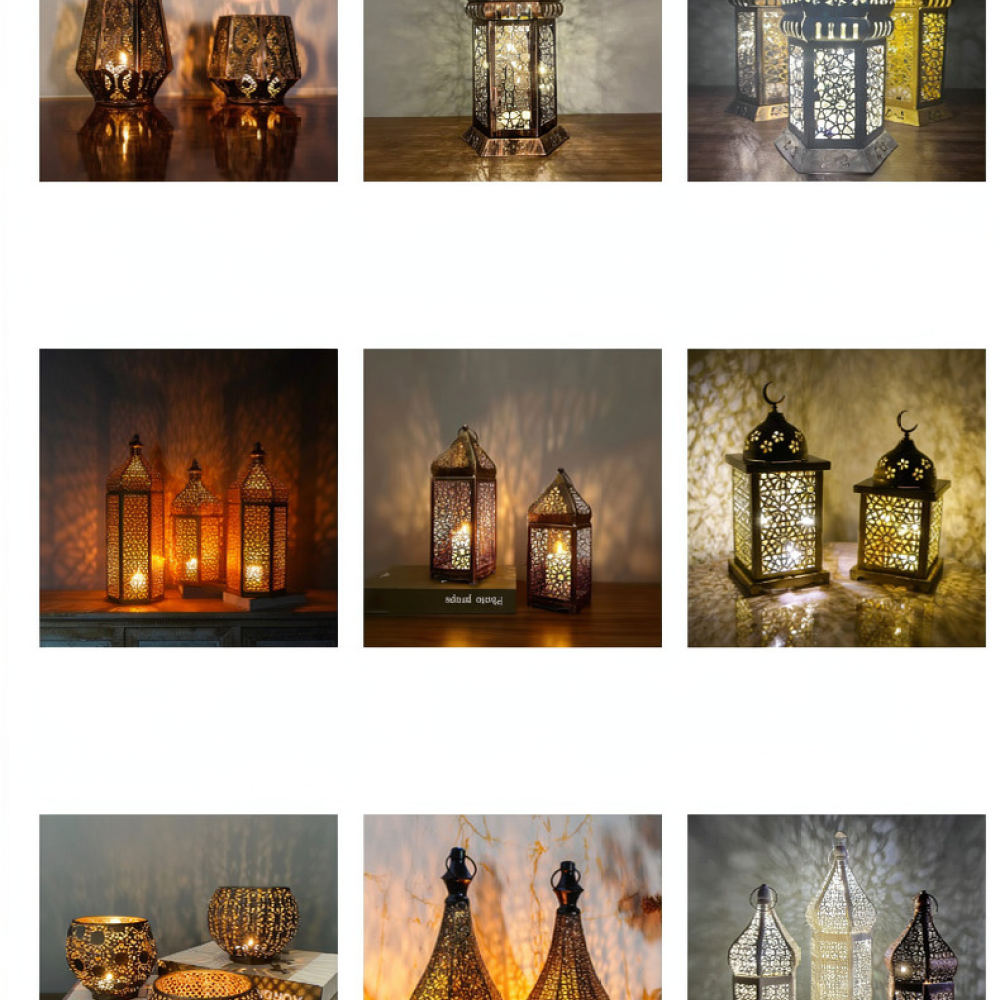 앤티크 스타일의 모로코풍 철제 캔들 랜턴, 속이 비어  - Candle Holder Decor 리뷰 및 가격
