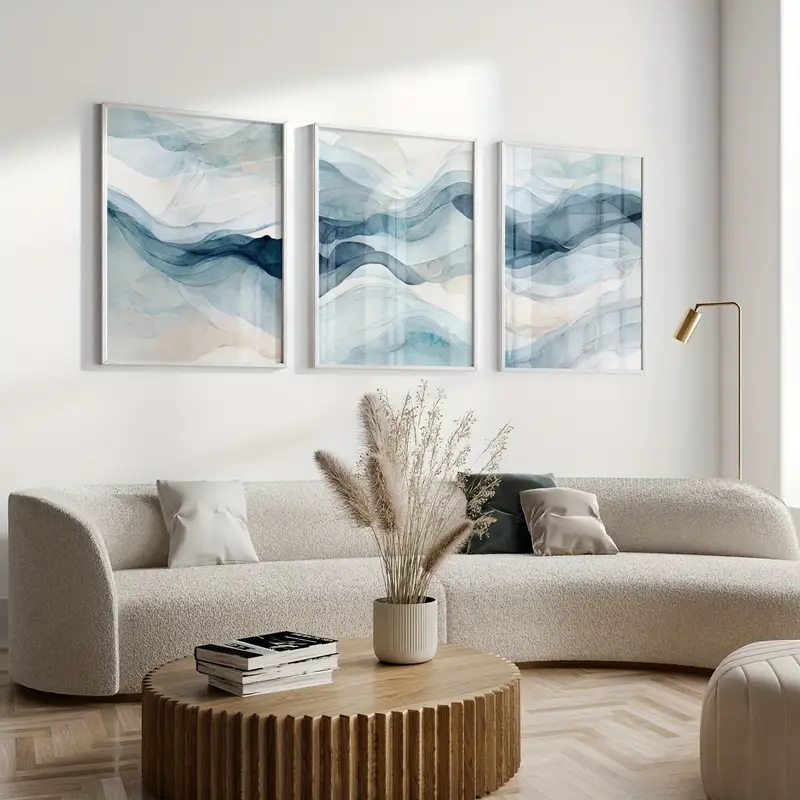 3 개/대 현대 추상 해군 블루 간단한 수채화 캔버스  - Abstract Canvas Set 리뷰 및 가격