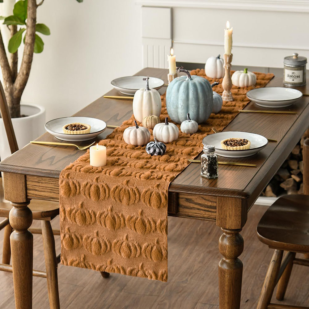 카라멜 3D 플러시 호박 테이블 러너 13x72인치 부 - Table Runner 리뷰 및 가격