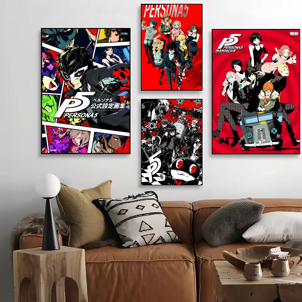페르소나 포스터 HD 벽 아트 데칼 자체 접착식 미적  - Wall Art 리뷰 및 가격