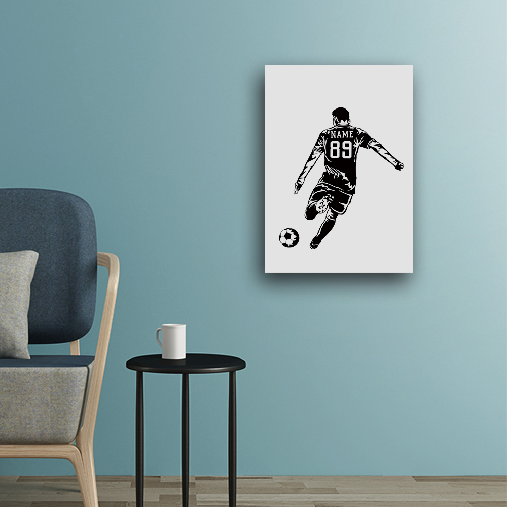 1PC 축구 선수 사용자 정의 이름 인쇄 캔버스 어린이 - Picture Frame 리뷰 및 가격