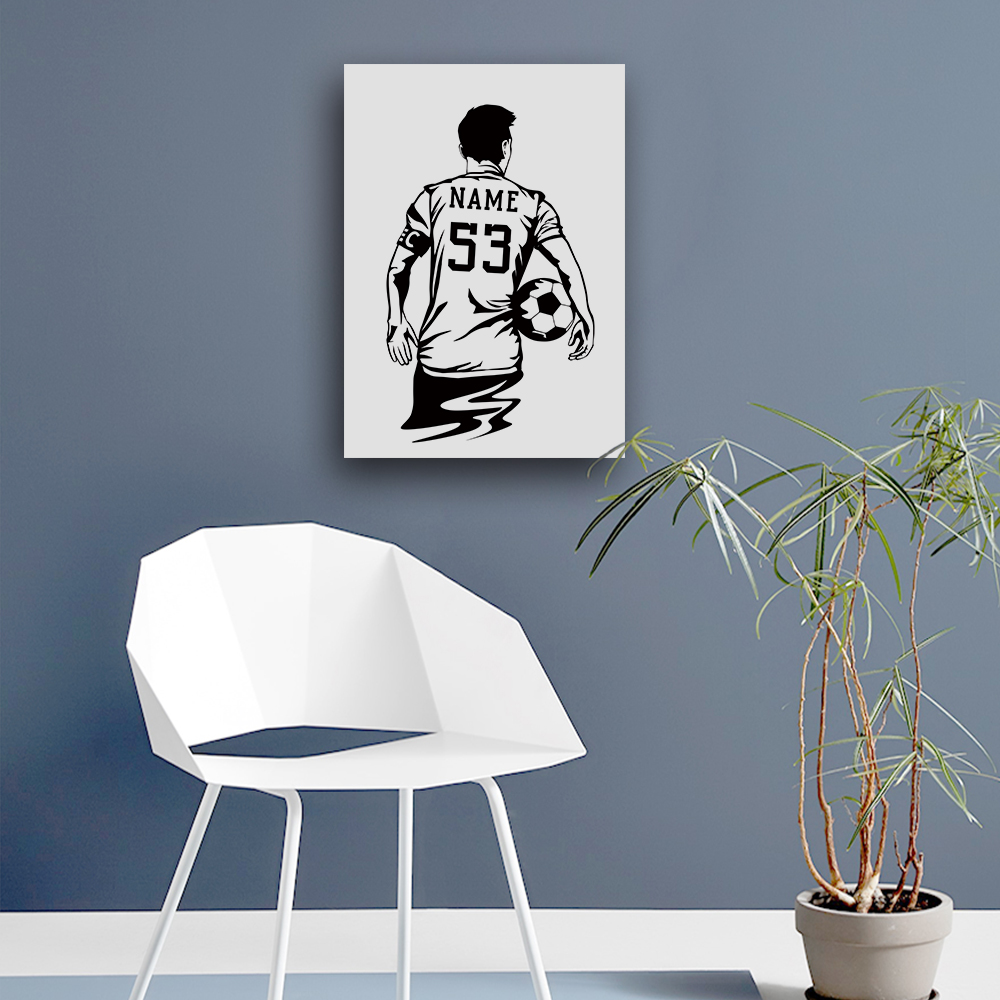 1PC 축구 선수 사용자 정의 이름 인쇄 캔버스 어린이 - Picture Frame 리뷰 및 가격